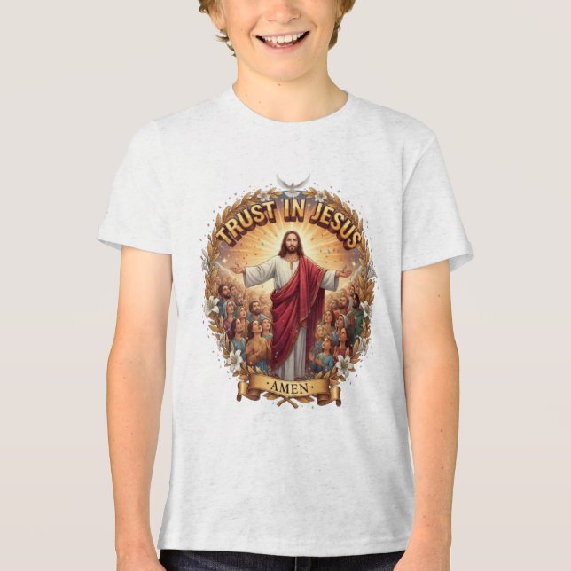 TRUST IN JESUS Tri-Blend SHIRT (Front)