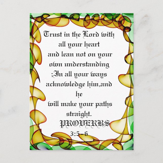 Trust in the lord Abstract colourful postcard (Front)