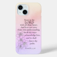 Trust in the Lord Bible Verse Floral Watercolor