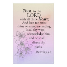 Trust in the Lord Bible Verse Floral Watercolor