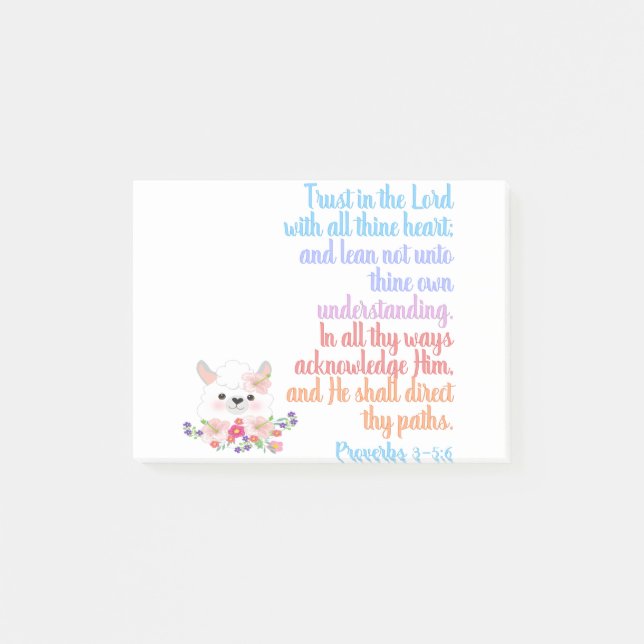 Trust in the Lord Bible Verse Post-it Notes (Front)
