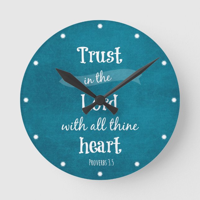 Trust in the Lord Bible Verse Round Clock (Front)
