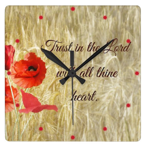 Image of Trust in the Lord Bible Verse Square Wall Clock