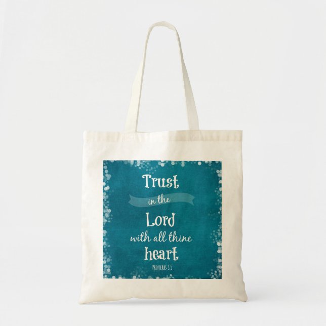 Trust in the Lord Bible Verse Tote Bag (Front)