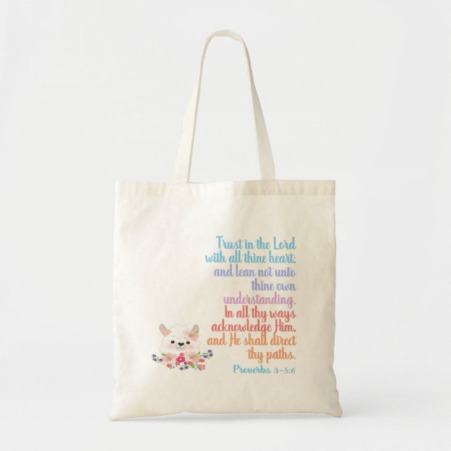 Trust in the Lord Bible Verse Tote Bag (Front)