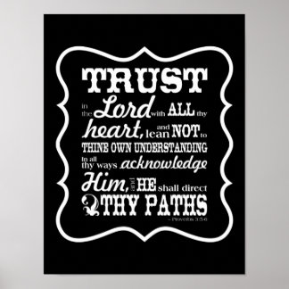 Trust in the Lord -- Black Poster
