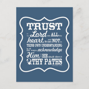 Trust in the Lord -- Blue Postcard