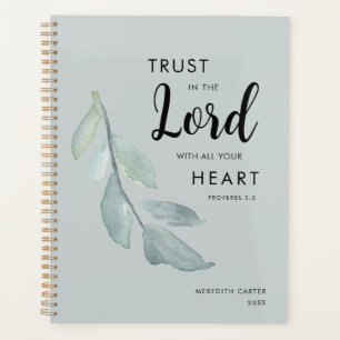 Trust in the Lord Botanical Green Leaves Scripture Planner