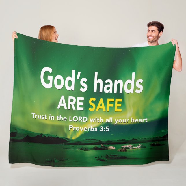 TRUST IN THE LORD Christian Bible Fleece Blanket (In Situ)