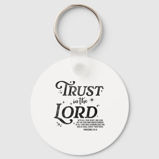Trust In The Lord Christian Faith Jesus Bible Vers Key Ring (Front)