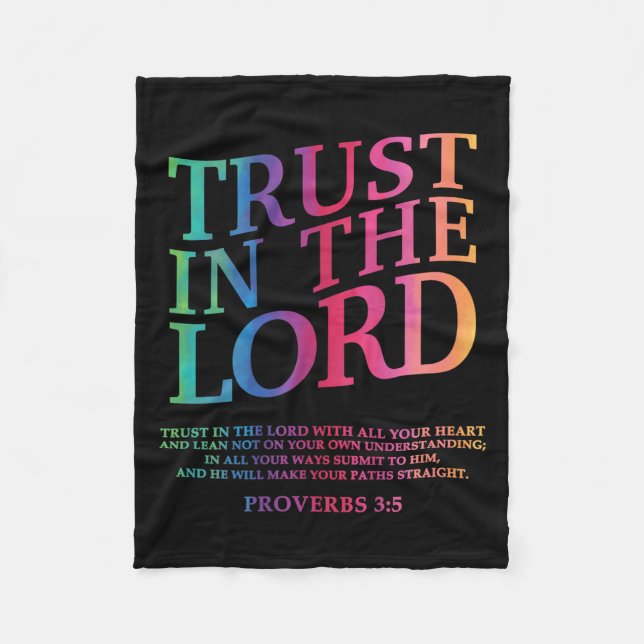 Trust In The Lord Christian Jesus God Sister Broth Fleece Blanket (Front)