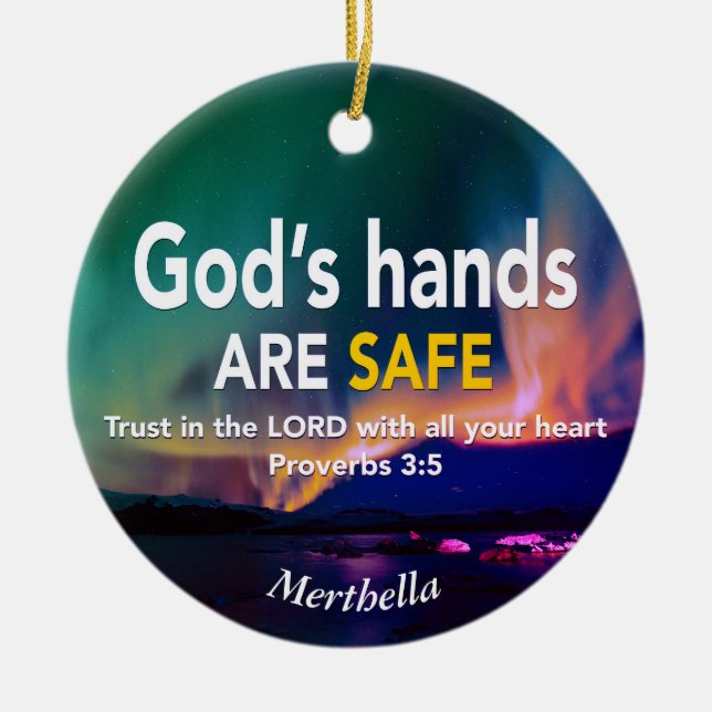 TRUST IN THE LORD Christian Prayer Ceramic Tree Decoration (Front)