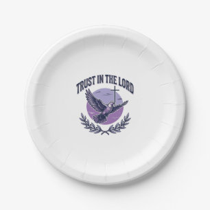 Trust in the Lord Dove Christian T-Shirt Design_1 Paper Plate
