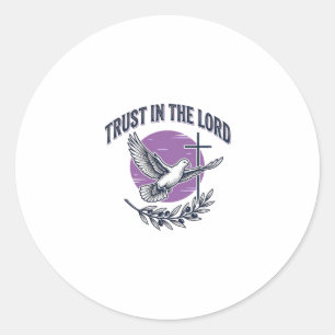 Trust in the Lord Dove Christian T-Shirt Design (2 Classic Round Sticker
