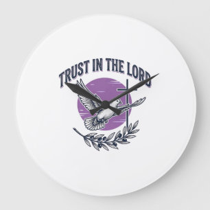 Trust in the Lord Dove Christian T-Shirt Design (2 Large Clock