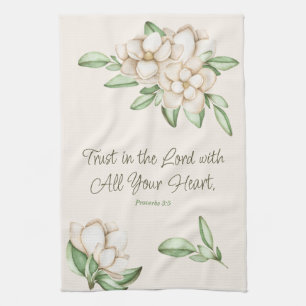 Trust in the Lord Elegant Bible Verse Botanical Tea Towel