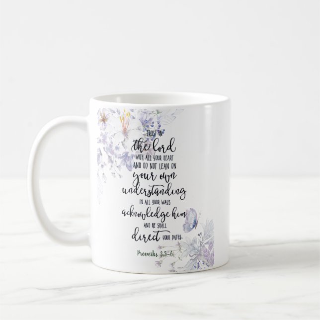 Trust in the Lord floral  Coffee Mug (Left)