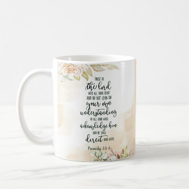 Trust in the Lord floral   Coffee Mug (Left)