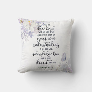 Trust in the Lord floral Cushion