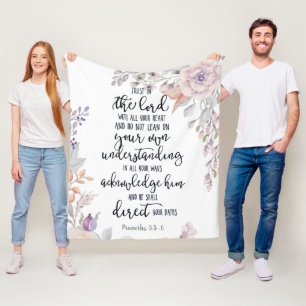 Trust in the Lord floral Fleece Blanket