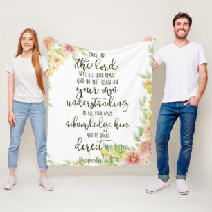 Trust in the Lord floral Fleece Blanket