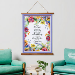 Trust in the Lord floral Hanging Tapestry