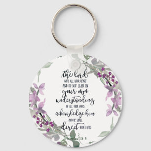 Trust in the Lord floral Key Ring
