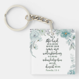 Trust in the Lord floral   Key Ring