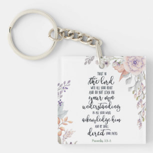 Trust in the Lord floral Key Ring