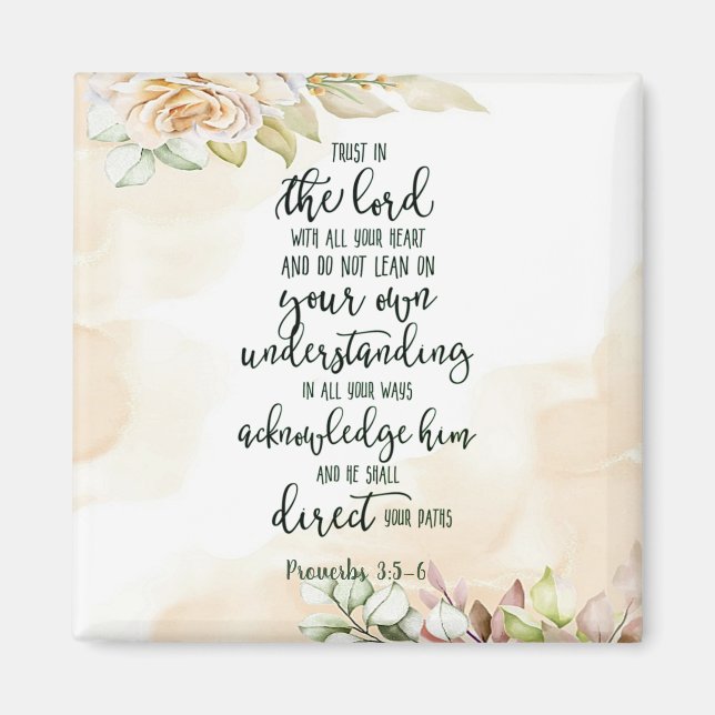 Trust in the Lord floral   Magnet (Front)