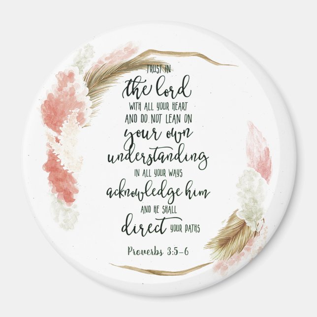 Trust in the Lord floral  Magnet (Front)