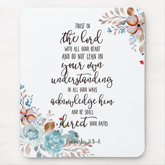 Trust in the Lord floral  Mouse Mat (Front)