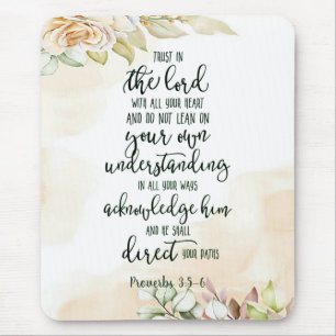 Trust in the Lord floral   Mouse Mat