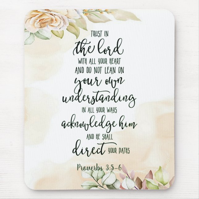Trust in the Lord floral   Mouse Mat (Front)