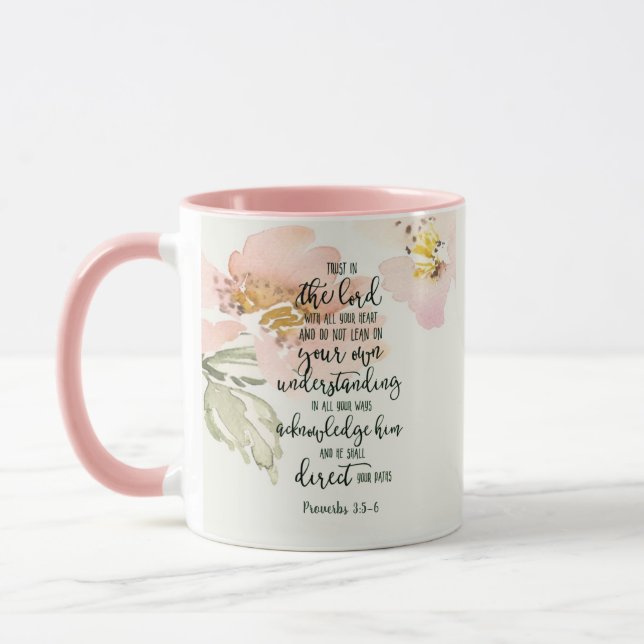 Trust in the Lord floral   Mug (Left)