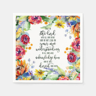 Trust in the Lord floral  Napkin