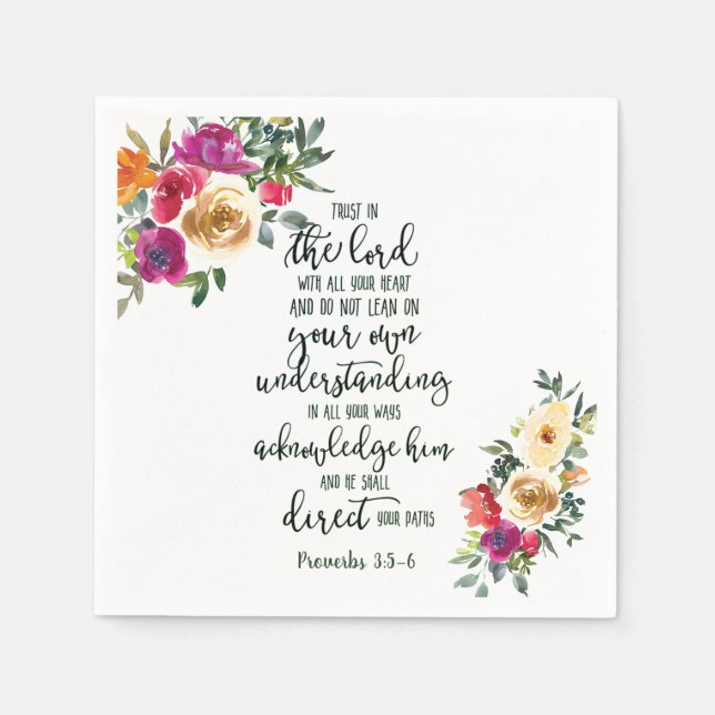 Trust in the Lord floral   Napkin (Front)