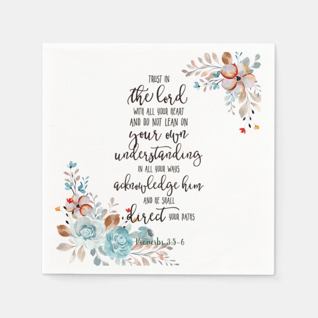 Trust in the Lord floral  Napkin (Front)