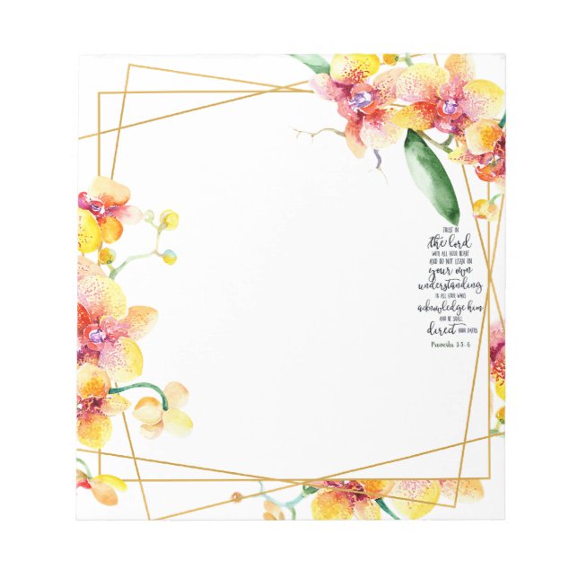 Trust in the Lord floral   Notepad (Front)
