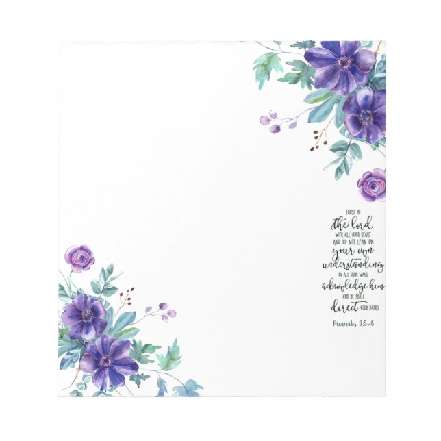 Trust in the Lord floral   Notepad (Front)