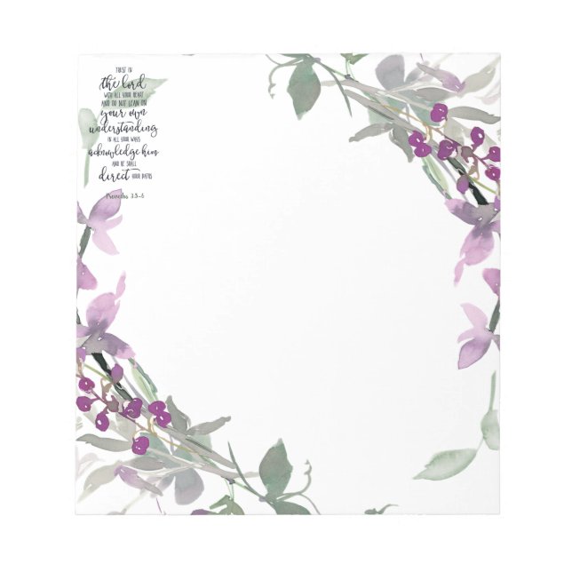 Trust in the Lord floral  Notepad (Front)