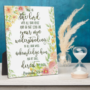 Trust in the Lord floral Plaque