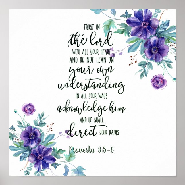 Trust in the Lord floral   Poster (Front)