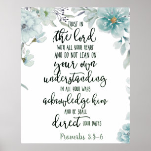 Trust in the Lord floral Poster