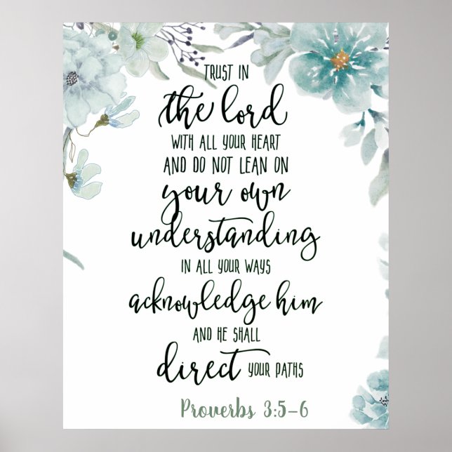 Trust in the Lord floral  Poster (Front)