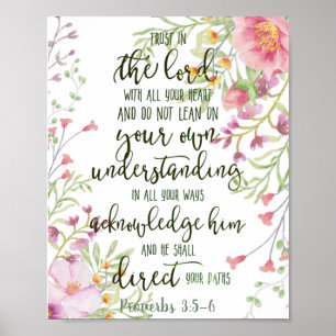 Trust in the Lord floral Poster