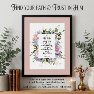 Trust in the Lord floral Poster