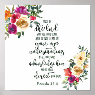 Trust in the Lord floral   Poster