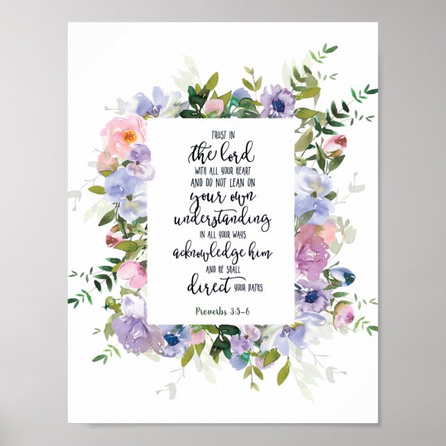 Trust in the Lord floral   Poster (Front)