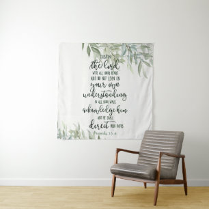 Trust in the Lord floral Tapestry